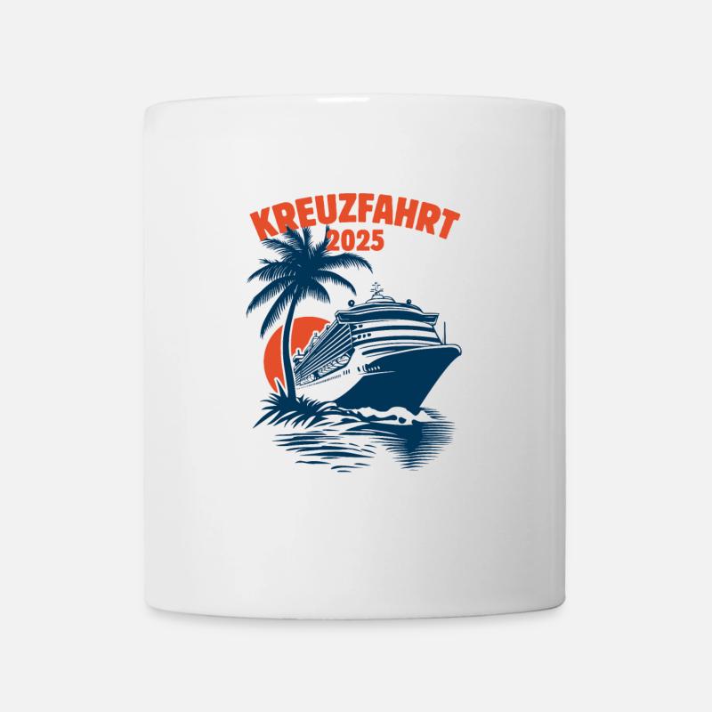 Kreuzfahrt 2025, Kreuzfahrtschiff, Schiffsreise - Tasse - Weiß
