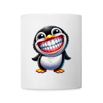 Funny penguin with big laugh - Mug - white - Front