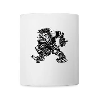 Bulldogge Eishockey Spieler Cartoon Entschlossen - Tasse - Weiß - Vorne
