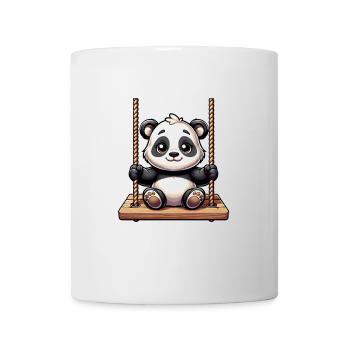Süßer Panda schaukelt auf dem Spielplatz - Tasse - Weiß - Vorne