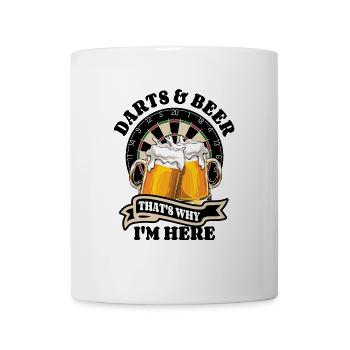 Darts & Beer - That's why I'm here - Dart Fan - Tasse - Weiß - Vorne