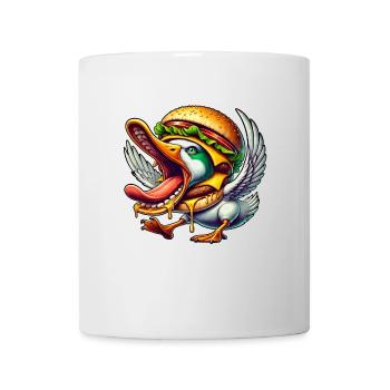 Aggressive Duck Burger Whimsical Fast Food Fun - Mug - white - Front