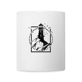 Maritim Leuchtturm Kompass Segelschiff Retro - Tasse - Weiß - Vorne