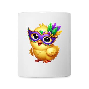 Mardi Gras Küken süßes Huhn Cartoon Design - Tasse - Weiß - Vorne