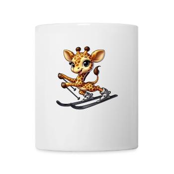 Giraffe Skier Winter Holiday Winter Sports - Mug - white - Front