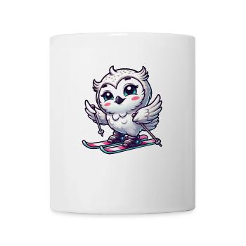 Schneeeule Skifahrer Wintersport Eule Winter - Tasse - Weiß - Vorne