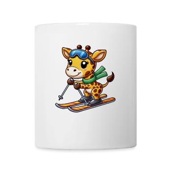 Giraffe Skifahrer Wintersport Winterurlaub - Tasse - Weiß - Vorne