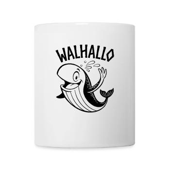 Walhallo - Ein freundlicher Wal sagt Hallo - Tasse - Weiß - Vorne