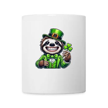 Mignon paresseux Trèfle de la Saint-Patrick Trèfle chanceux - Mug blanc - blanc - Devant