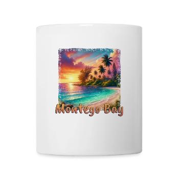 Jamaïque coucher de soleil plage Grunge Design - Mug blanc - blanc - Devant
