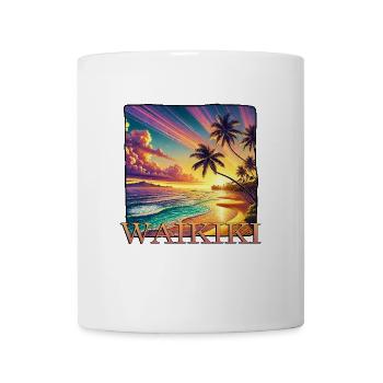 Waikiki Sunset Palm Trees Sea Beach - Mug - white - Front