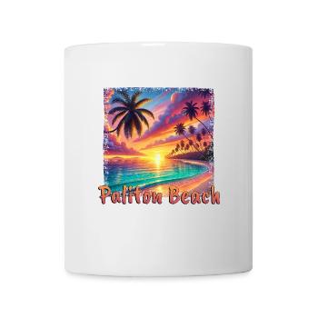 Waikiki, Hawaii, Sunset, Palm Trees, Ocean, St - Mug - white - Front