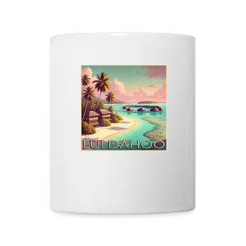 Fuldahoo Malediven Überwasser-Bungalows Retro - Tasse - Weiß - Vorne