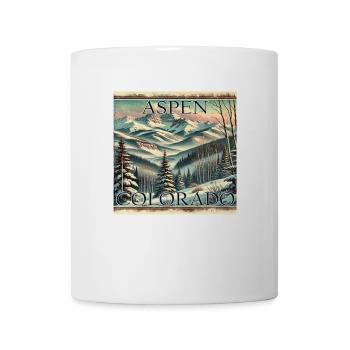 Aspen Skigebiet Ski Snowboard Winter Vintage - Tasse - Weiß - Vorne