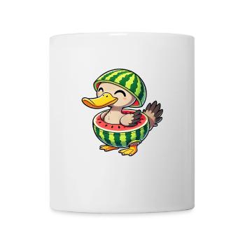 Fantaisiste canard dodo pastèque drôle de fruit - Mug blanc - blanc - Devant
