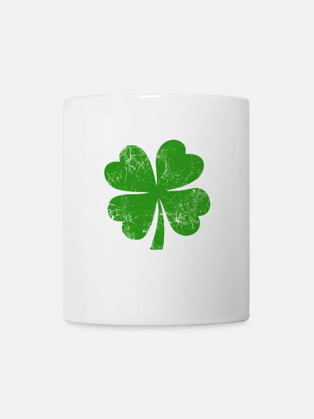 Kleeblatt - St. Patrick's Day - Irland - Tasse - Weiß