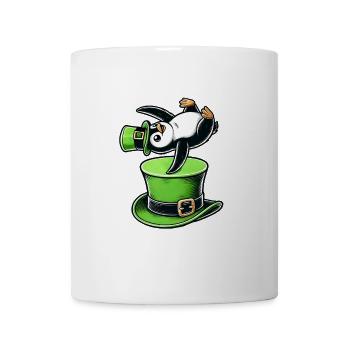 St. Patrick's Day Pinguin Tanz Kleeblatt Spaß - Tasse - Weiß - Vorne