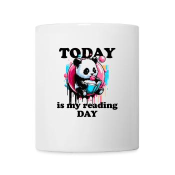 Panda with book Today is my reading day Saying - Mug - white - Front