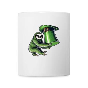 St. Patricks Day Faultier Zylinder Grün - Tasse - Weiß - Vorne