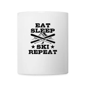 Eat Sleep Ski Repeat - Ski - Ski - Mug - white - Front
