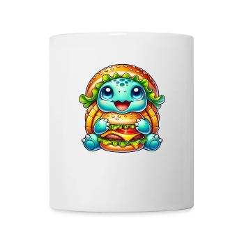 Cute Turtle Hamburger Whimsical Hat - Mug - white - Front