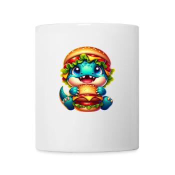 Mignon T-Rex Burger Fantaisiste Drôle Restauration rapide - Mug blanc - blanc - Devant
