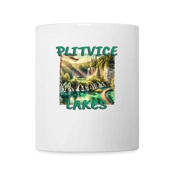 Plitvice Seen Kroatien Grunge Wasserfall - Tasse - Weiß - Vorne