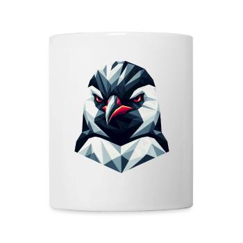 Pinguin Porträt Geometrie Kunstdesign - Tasse - Weiß - Vorne