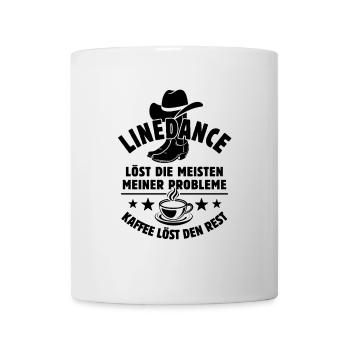 Linedance löst meine Probleme - Kaffee Spruch - Tasse - Weiß - Vorne