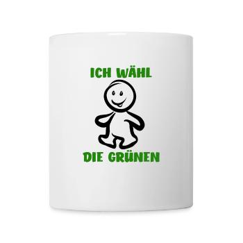 Ich wähl die Grünen - Wähler - Stimme - Tasse - Weiß - Vorne