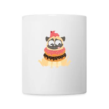 Chien carlin mignon avec des bonbons beignets - Mug blanc - blanc - Devant