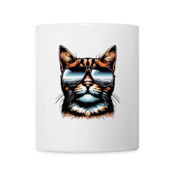 Chat cool avec lunettes de soleil et bandana - Mug blanc - blanc - Devant