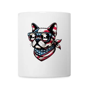 Cooler Boston Terrier mit Sonnenbrille - Tasse - Weiß - Vorne