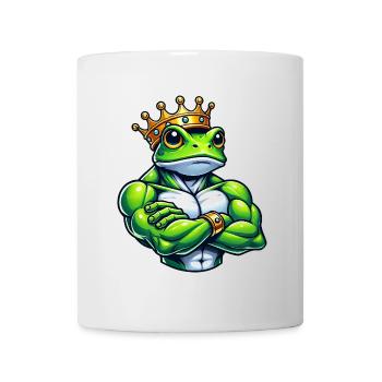 Muskulöser Froschkönig Fitness Workout Training - Tasse - Weiß - Vorne