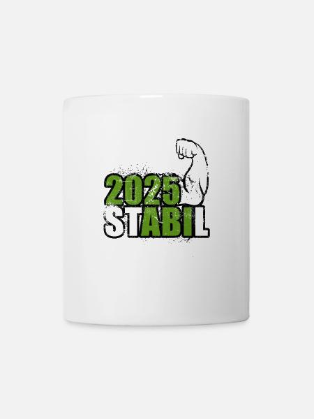 Stabil Abi 2025 - Bizeps - Abitur - Spruch - Tasse - Weiß