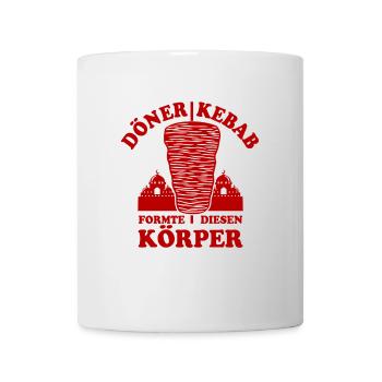 Döner Kebab formte diesen Körper - Spruch - Tasse - Weiß - Vorne