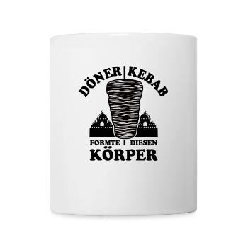 Döner Kebab formte diesen Körper - Spruch - Tasse - Weiß - Vorne
