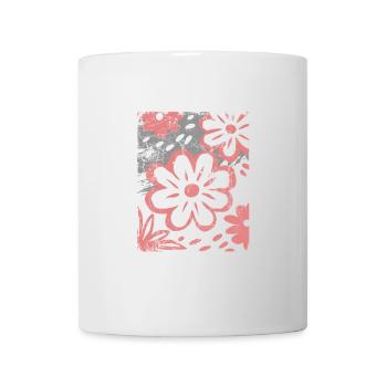 Blumen - Frühling - Sommer - Spruch - Tasse - Weiß - Vorne