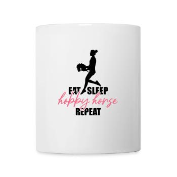 Manger, dormir, cheval de loisir, répéter - Cadeau - Mug blanc - blanc - Devant