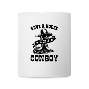 Sauvez un cheval, montez un cow-boy - Spruch - Mug blanc - blanc - Devant