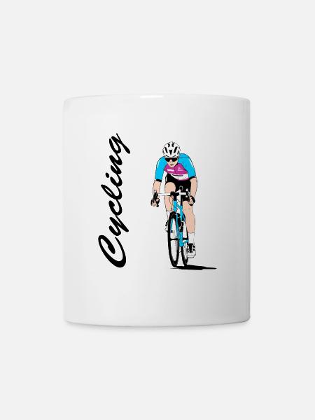 Radsport - Rennradfahrer - Radrennen - Tasse - Weiß