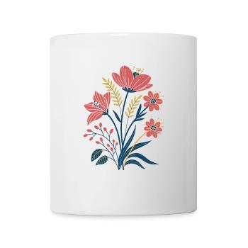 Blumen - Frühling - Sommer - Blüten - Tasse - Weiß - Vorne