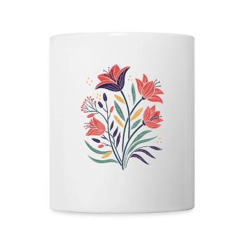 Blumen - Frühling - Sommer - Blüten - Tasse - Weiß - Vorne