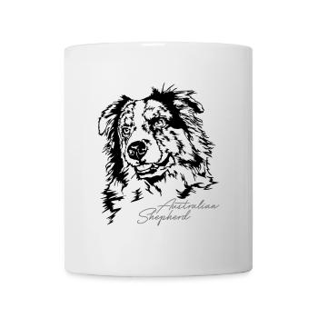 AUSTRALIAN SHEPHERD merle Portrait Wilsigns - Mug - white - Front