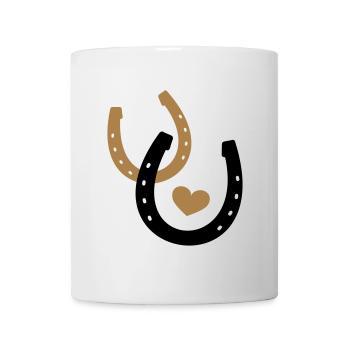 Two horseshoes with heart - Mug - white - Front