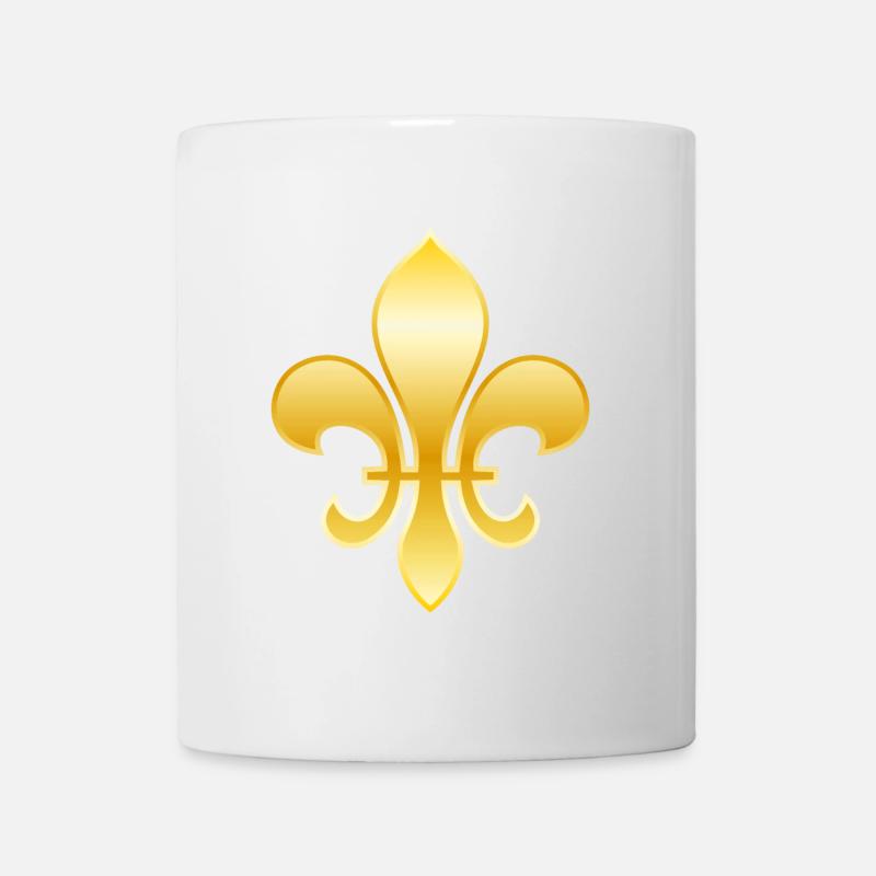 Fleur de Lys / Fleur de Lis Metallic-Gold-Look - Tasse - Weiß