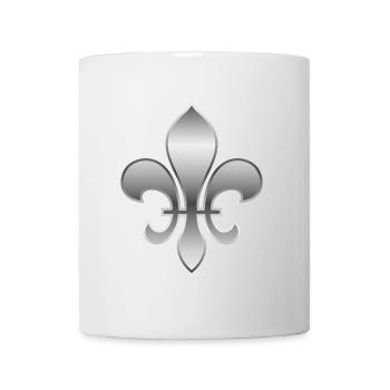 Fleur de Lys / Fleur de Lis Metallic silver look - Mug - white - Front