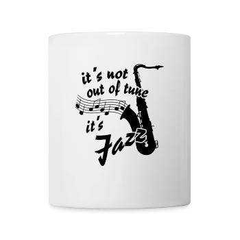 Das ist Jazz - Saxofon mit Notenlinien und Noten - Tasse - Weiß - Vorne