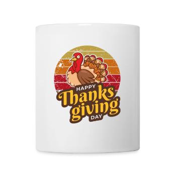 Happy Thanksgiving Day - Erntedankfest - Tasse - Weiß - Vorne