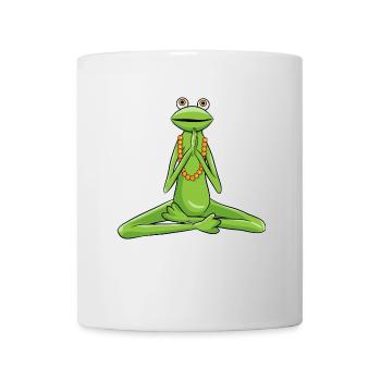 Drôle de Yoga Frog méditant pour se détendre - Mug blanc - blanc - Devant